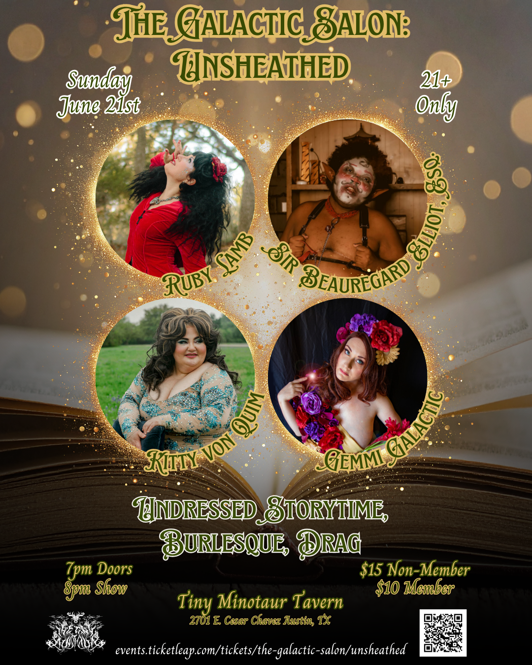 Austin Event Promo- Texas Burlesque Festival, Opening Night Extravaganza, Austin Burlesque, Hosted by Gemmi Galactic